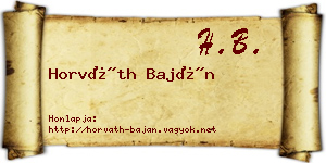 Horváth Baján névjegykártya